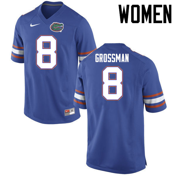 Women Florida Gators #8 Rex Grossman College Football Jerseys Sale-Blue